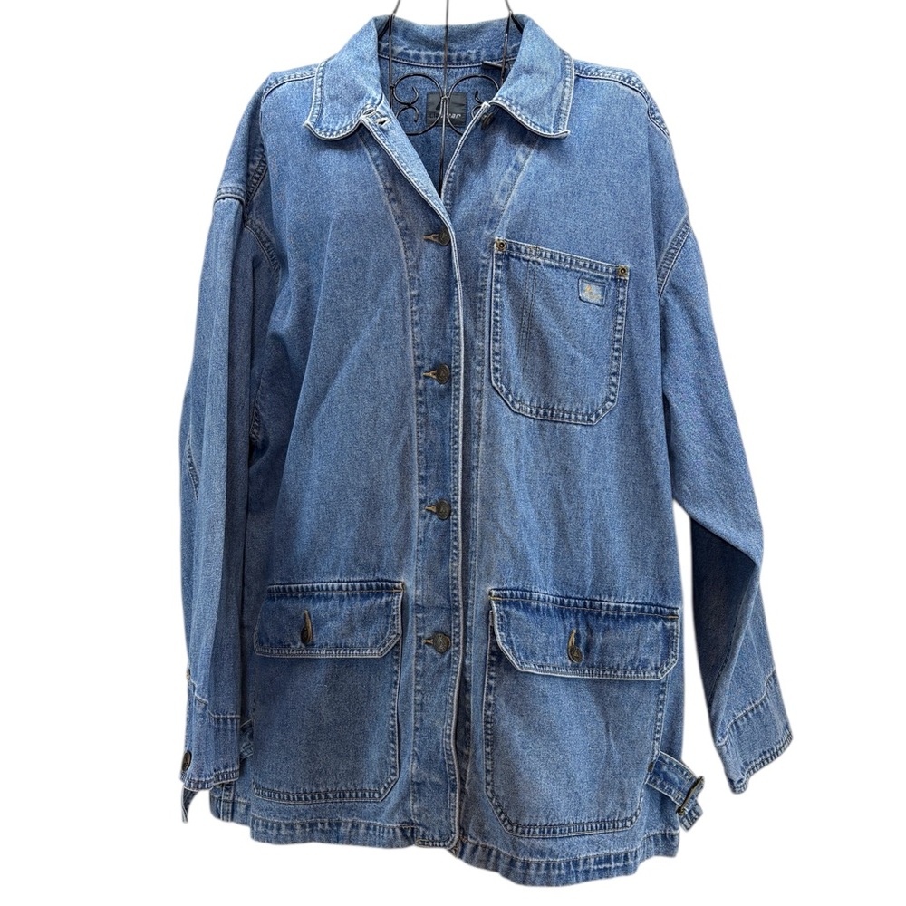 Vintage 90’s Lizwear Women’s Blue Denim Chore Jacket, Size Large